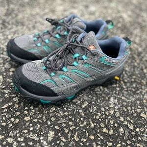 Gray and Teal Hiking Shoes